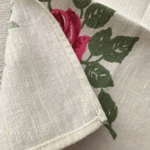 Set of 8 beige kitchen glass towels with roses new