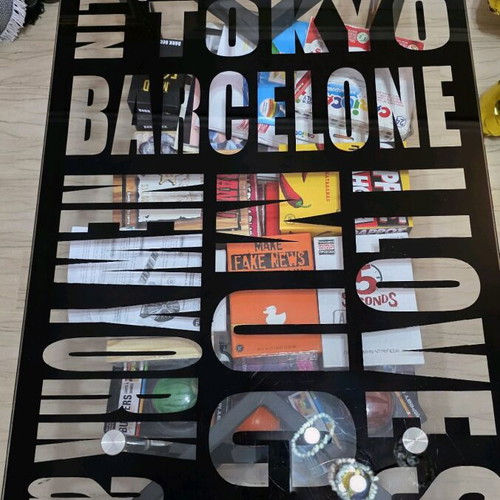 Glass coffee table used Paris Tokyo Barcelona series