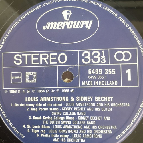 Louis Armstrong-Sidney Bechet LP used, jazz