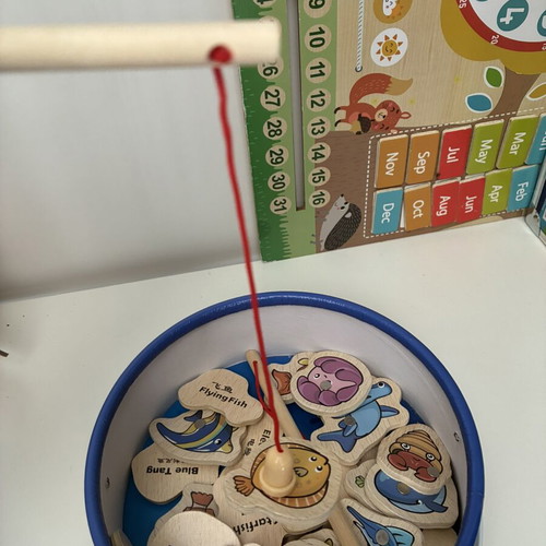 Wooden Fishing Game for Kids like new, educational