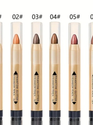 6 pcs glitter eyeshadow pencil, contouring, dual-ended, new