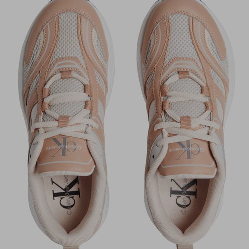 Calvin Klein Retro Tennis Mesh sneakers new, sporty, white and beige, size 38