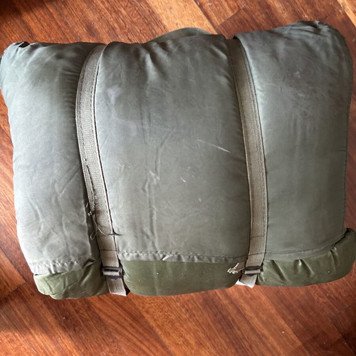 Vintage military-style sleeping bag