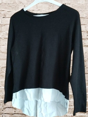 Blouse shirt used Olympic Stores size L, black and white