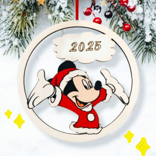 Wooden Christmas ornament Mickey new 10cm