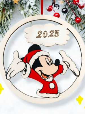 Wooden Christmas ornament Mickey new 10cm