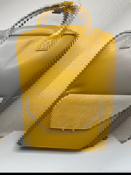 Sticky Lemon Σακίδιο Πλάτης Mustard Yellow | Vegan Suede & Leather | Unisex | 27x13x38cm