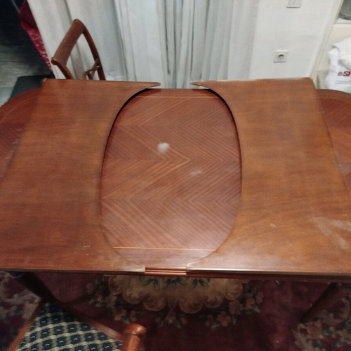 Dining table set used with 6 chairs extendable wooden