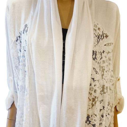 Shirt one size white with lace, new