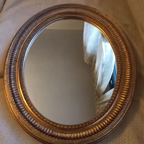 Oval woodcarved mirror classic baroque style like new