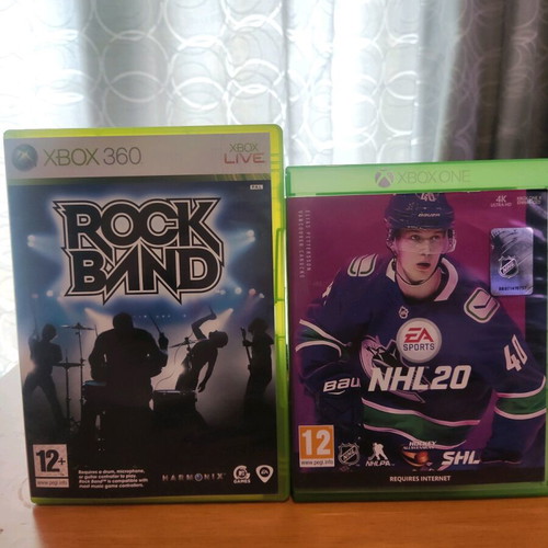 Rock Band Xbox 360 and NHL 20 Xbox One like new