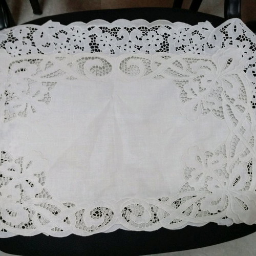 Set of 12 collectible white handmade table linens used