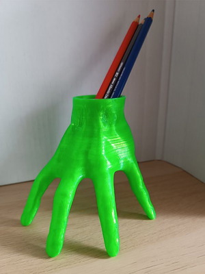 The Thing pencil holder 3D printed, new, green phosphorescent