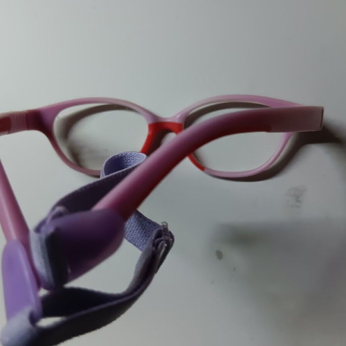 Children's glasses used with elastic safety strap, pink