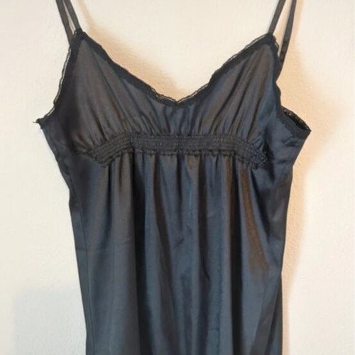 Raxevsky black satin blouse like new, size L