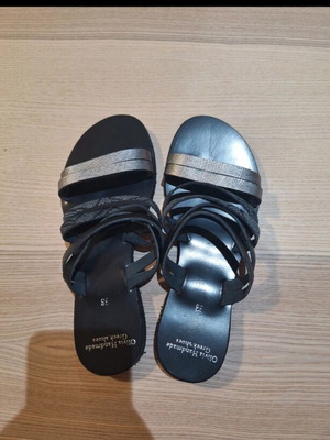 Women's sandals with straps, size 38, black