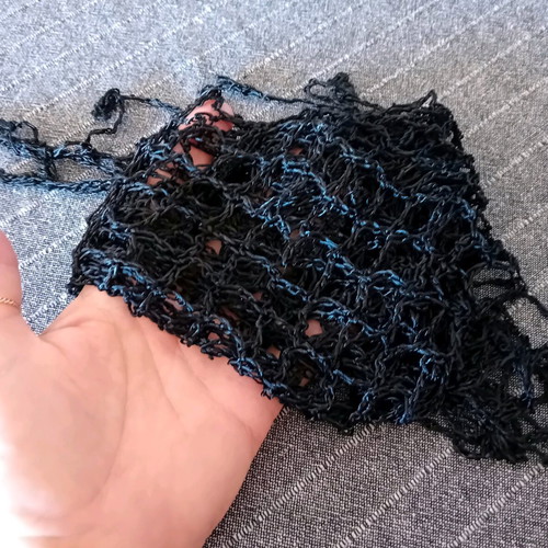 Traditional Cretan Scarf handmade, like new, black with fringes