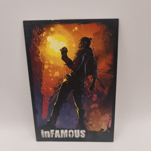 InFAMOUS postcard used, Sony Hellas edition