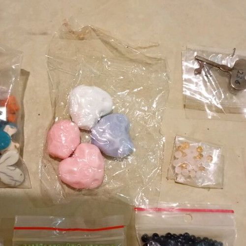 Craft supplies used, beads, ribbons, fimo effect