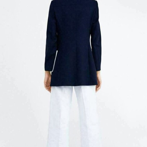 Zara women's blue navy jacket with zipper like new, size S