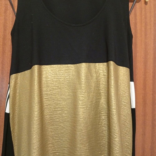 Seva set top and palazzo pants gold-black like new