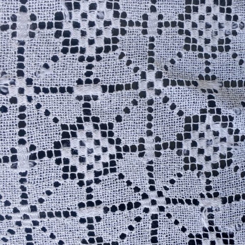 Filet lace doily used, handmade vintage 45×52 from Tinos