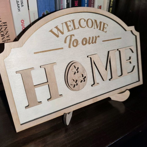 Wooden Welcome to our Home decoration new with Easter design