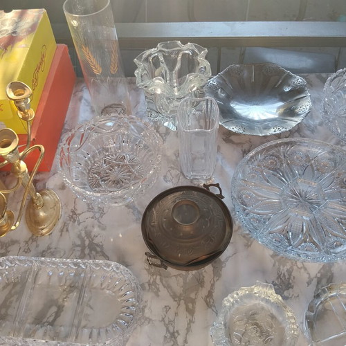 Crystal fruit bowls, vases, ashtrays used, set
