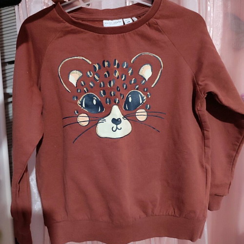 Name It sweatshirt for girls 4-5 years like new, brick red
