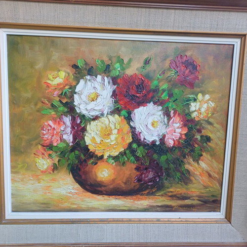 Oil painting with palette knife, 0.65x0.57 m, signed