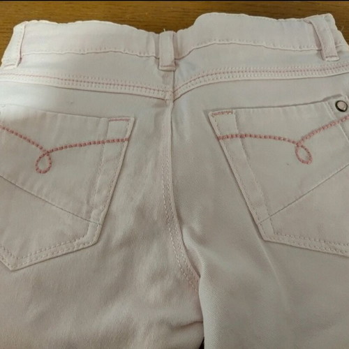 Girls' skinny pants size 4 years like new, pink and white