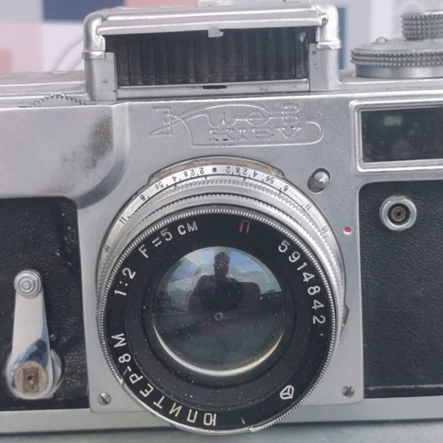 Kiev 4 camera with Jupiter-8 50mm f2 lens used