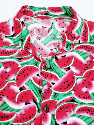 Men's Short Sleeve Shirt Watermelon Print Viscose like new, size S-M