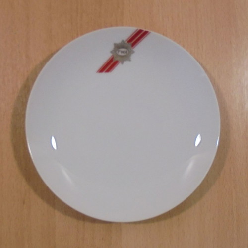 TWA Trans World Airlines old promotional ceramic plate used