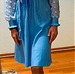  φόρεμα πλεκτό γαλάζιο-σιελ