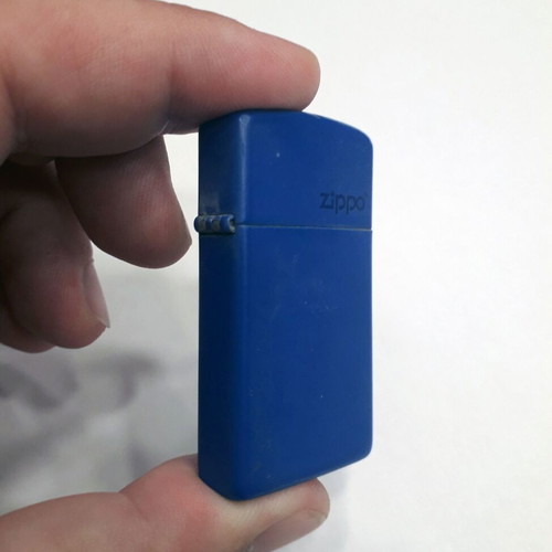 Zippo lighter blue used, non-functional with box