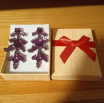 Earrings new purple with fake diamonds 6 cm length