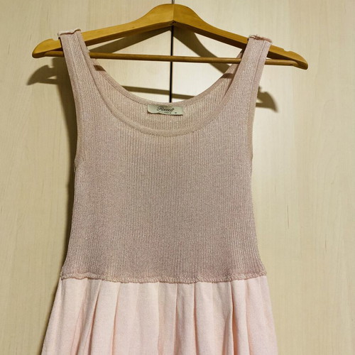Rococo romantic sleeveless dress in soft pink, new