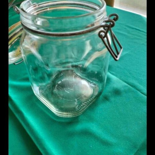 Airtight glass jar 1L used with 1/2L gift