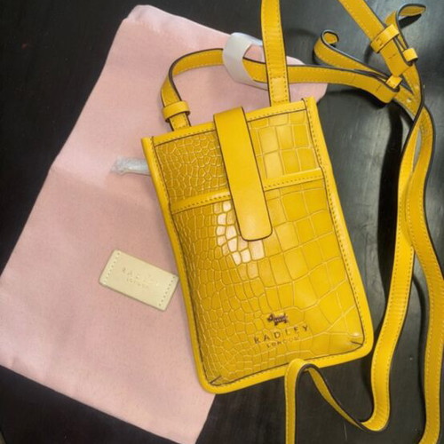 Radley crossbody phone wallet bag, yellow