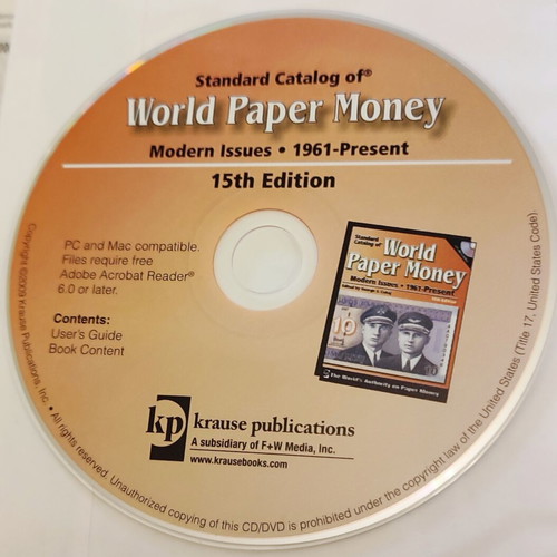 Krause paper money catalog used, 15th edition with CD