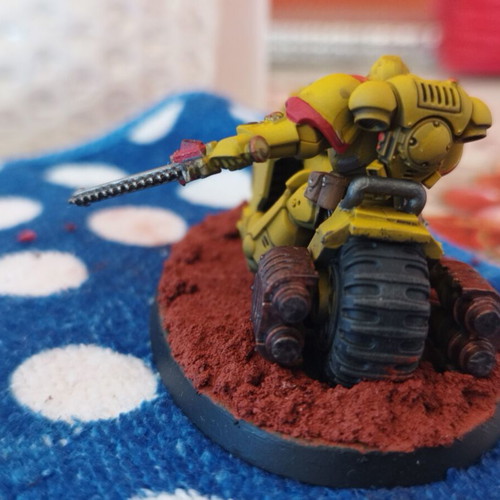 Space Marine Imperial Fists Outriders squad, 3 figures