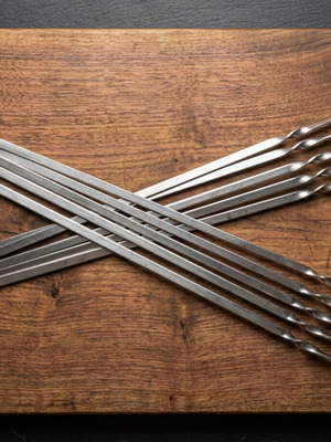 Inox skewers set of 10, 60 cm length