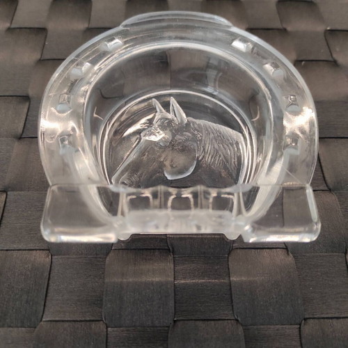 Glass ashtray collectible like new, French vintage, Made in Italy