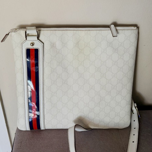 Gucci Capri Large Leather Bowler Bag used, white shoulder