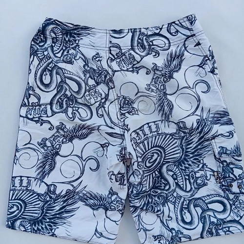 Fox Racing x Hot Chilli Latinese Vintage Men's Boardshorts L used, black and white