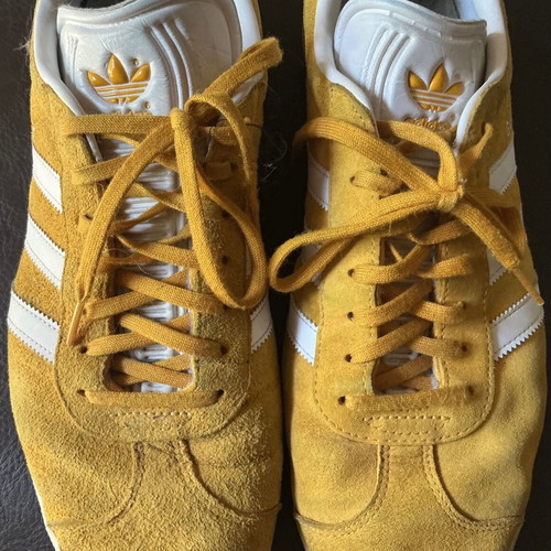 Adidas Gazelle men's casual shoes size 45 used yellow mustard