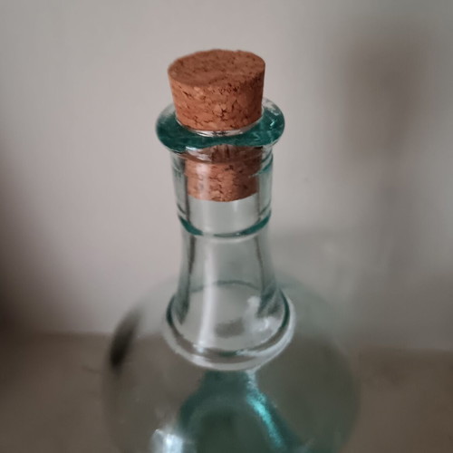 Glass carafe with cork for ouzo - tsipouro like new