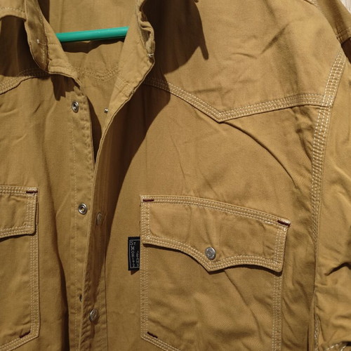 St Moritz men's cotton shirt mustard/brown medium