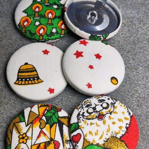 Large fabric buttons 38mm, pack of 6